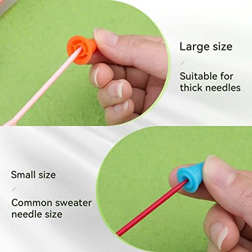 LOKUNN 56 PCS Knitting Needle Stoppers Knitting Needle Point Protectors