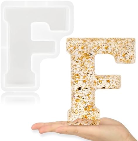 Gartful 7 Inch Large Letter Molds for Resin, 3D F Capital Alphabet Epoxy Resin Mold, A to Z Thick Resin Letter Molds for Making Letters, Word Sign Art, DIY Crafts, Making Cake, Party Home Decor