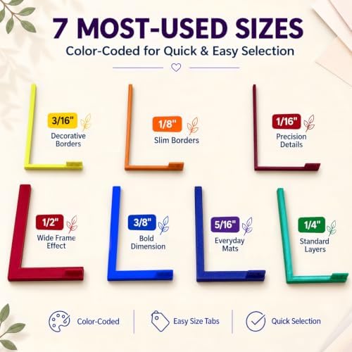 7 Pcs Paper Crafting Alignment Guides with Storage Case for Card Making
