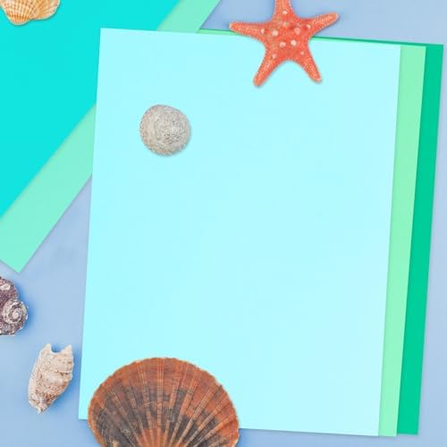 Whaline 50 Sheet 8.5 x 11 Inch Teal Blue Card Stock Paper 5 Solid Macaron Blue Colors Cardstock Paper Cyan Turquoise Core Scrapbook Crafts Paper for Print DIY Art Making School Office Supplies, 65lb
