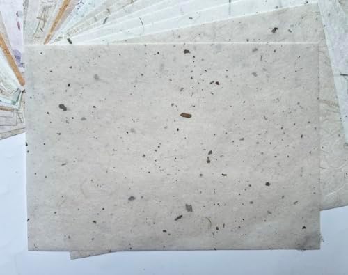 A5 50 Sheets Natural Banana bark,leavse etc., Mulberry Paper Sheets Art Tissue Washi Paper Design Craft Art Origami Suppliers Card Making 8.3" x 5.8". (Mixed Leaves,Banana Bark, etc, A5)