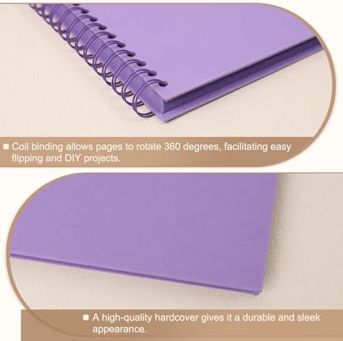 Scrapbook Album 10x10 Inches 100 Pages Hardcover Kraft Paper Purple