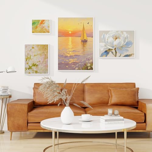 Venusmiles Canvas Frame 8x10 Frame for Canvas Painting Floating for 1" Deep, Floater for Canvas Artist Panel Oil Painting Wall Art Décor, Vertical or Horizontal Picture Wall Decor, White