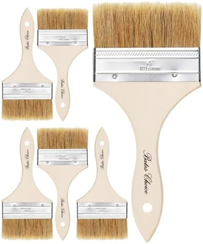 Bates- Chip Paint Brushes, 4 Inch, 6 Pack, Chip Brush, Brushes for Painting, Paint Brushes, Stain Brushes for Wood, Natural Bristle Paint Brush, 4 Inch Paint Brush, Chip Paint Brushes for Paint