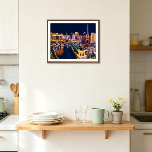 ARNLRDYA Las Vegas Night View Paint by Number Kits, Cityscape Paint by Numbers for Adults, Modern Picture Canvas Painting Set, Travel Scenery Acrylic Painting for Gift Home Decor(16×20inch, Unframe)