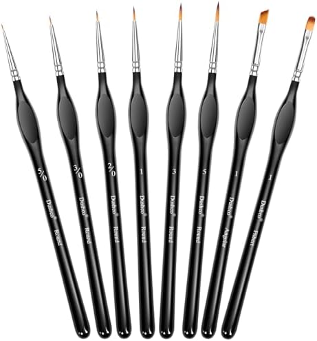 Detail Paint Brushes Set, 8 pcs Miniature Brushes for Fine Detailing