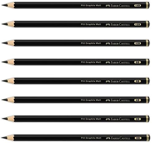 Faber-Castell Art & Graphic Pitt Graphite Matt Pencil, Matt Graphite, 8B, For Art, Craft, Drawing, Sketching, Home, School, University, Colouring