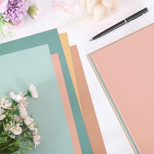 Whaline 50 Sheets 8.5 x 11 Inch Modern Boho Colored Card Stock Thick Paper Cards Colored Scrapbook Paper for Prints DIY Arts Crafts School Office Home Supplies, 65LB