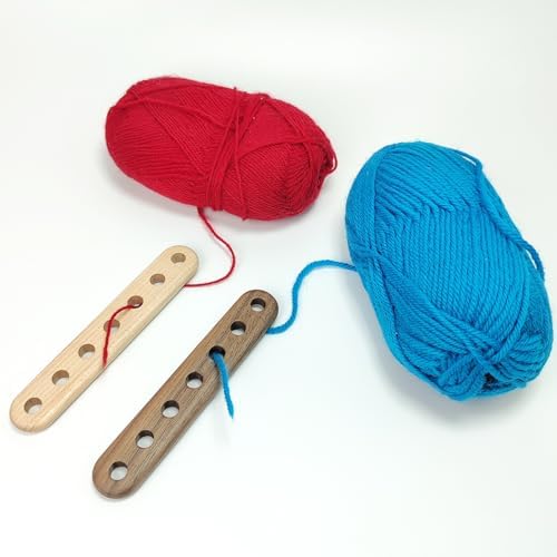 2-Pcs Wooden Knitting Yarn Divider Organizer Black Walnut & Maple Yarn Splitter for Knitting & Crochet, Smooth Finish, Easy to Use Anywhere