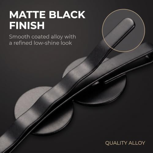 50 Pcs Hair Bobby Pins Hair Clips with Blank Round Tray Hair Pins Hairpin Cabochons Bases Hair Styling Pins for DIY Crafts Hair Accessories（Black）