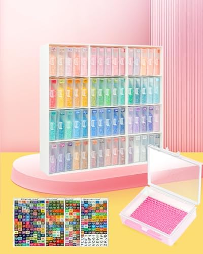 forever young 60PCS Diamond Painting Storage Containers Trays ＆ Stand