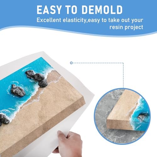 Extra Large Epoxy Resin Mold 22.63x11.81x1.38in, Reusable Resin Molds