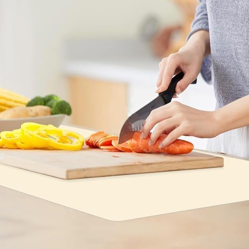Extra Large Silicone Placemat, Food-Grade Flexible Silicone Mat Kids Non-Slip Dinner Placemat Waterproof Heat Insulation Countertop Protector Silicone Pastry Rolling Dough Mats 31.5x16.9'''Beige