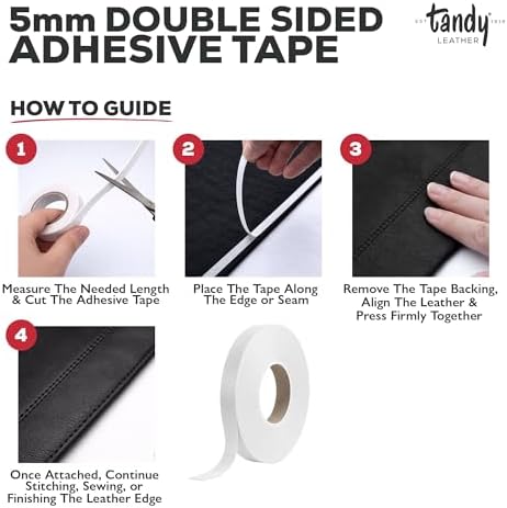 Tandy Leather Tanner's Bond Double-Sided Tape, Mess Free, 5 mm x 20 m