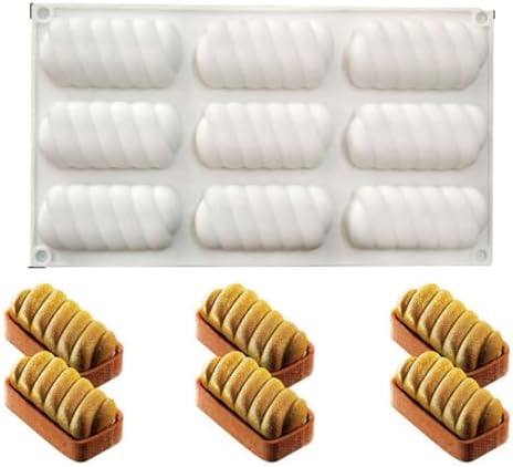 Silicone Mold for Baking Cakes,Soap Molds,Flower Shape Silicone Molds for Homemade French Dessert Mold for Pastry Chocolate,Jelly Chocolate Mold ＆ Ice Cube Tray (A_ Spiral Twist Shape)
