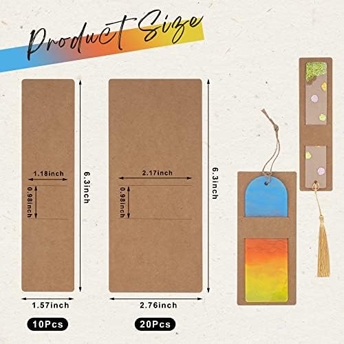 Kraft Bookmark Holder 30 PCS for Acrylic Bookmarks Bulk DIY Bookmarks Sleeves Wrapping Display Cards Small Business Packaging Supplies for Party Gift