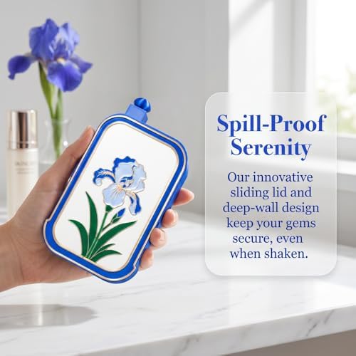 RaySoar 3D Printed Diamond Art Trays with Lids, High Edge Anti-Spill Rhinestone Tray with Exquisite Pattern for Diamond Art Accessories - Royal Blue