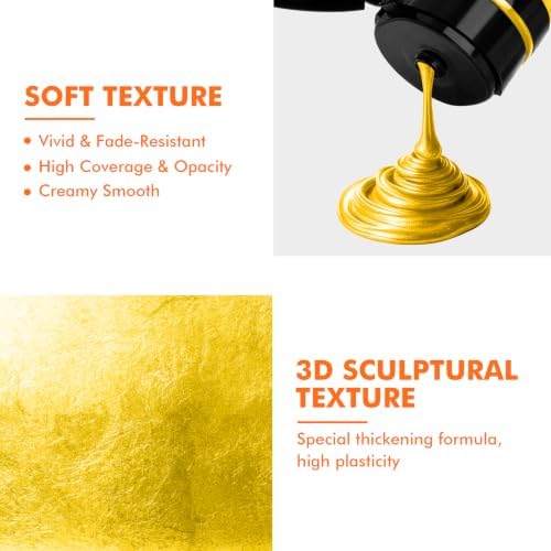 GOTIDEAL Gold Leaf Paint, 8.45oz/250ml, Metallic Gold Acrylic Paint