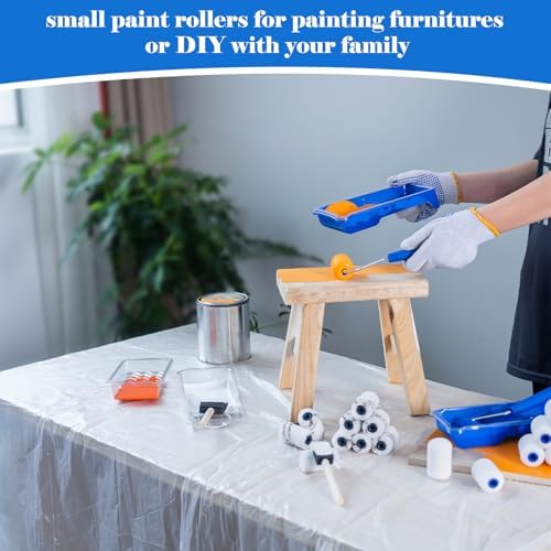 Mister Rui Paint Roller Kit, 25 Pack, 2 Inch Microfiber Paint Rollers