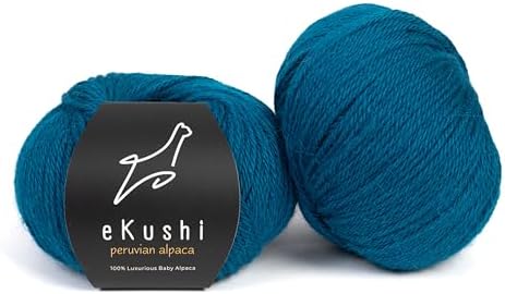 100% Baby Alpaca Yarn for Knitting & Crocheting - Set of 2 Skeins of Premium Yarn DK - Lightweight, Hypoallergenic & Thermal Peru Made - Ideal for Delicate Projects (BL701 - Lyons Blue)