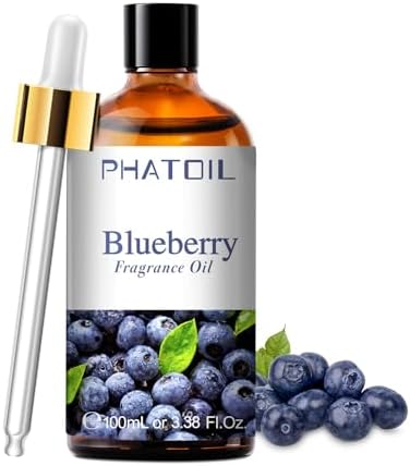 PHATOIL Blueberry Fragrance Oil for Diffuser Aromatherapy 3.38FL.OZ | Long Lasting Scented Oils For Humidifier, Air Freshener, DIY Soap Candle, Scent Project Making, Aroma Oil for Home Freshening