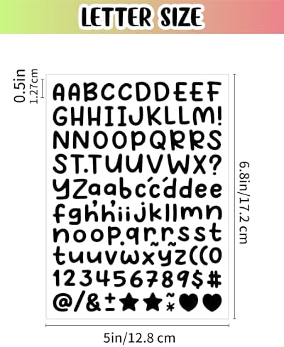 37 Sheets Alphabet Stickers 0.5 Inch Colorful Letter Stickers Small