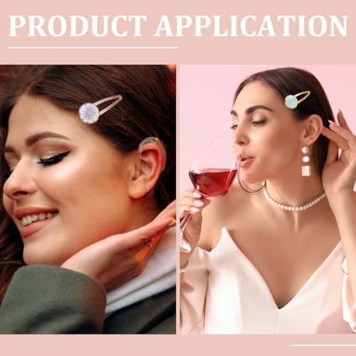 UNICRAFTALE 20 Sets 5 Color Blank Hair Clip Trays for DIY Craft Making