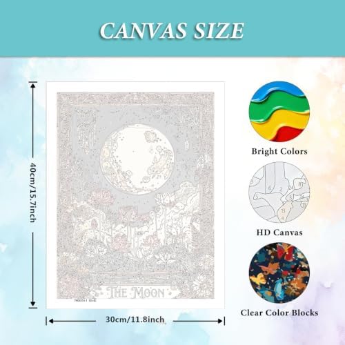 AIBOERL 3 Pack Paint by Numbers Kit for Adults Beginner,Tarot,12X16In