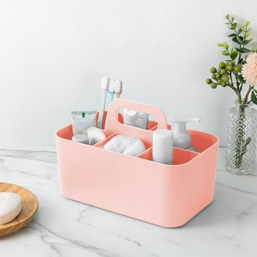Tiawudi Multipurpose Caddy Organizer, Plastic Caddy with Handle, Stackable Desk Organizer for Stationery, Marker and Pencil, Office Supplies Organizer, Dorm Caddy