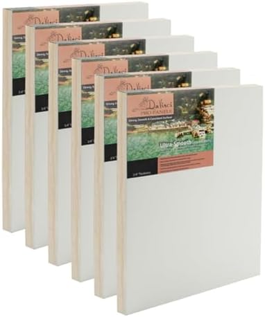 DaVinci Wood Panel Da Vinci Pro Ultra Smooth Gesso Panels 3/4 in in Panel (Single) 4x12 in in - 6 Pack