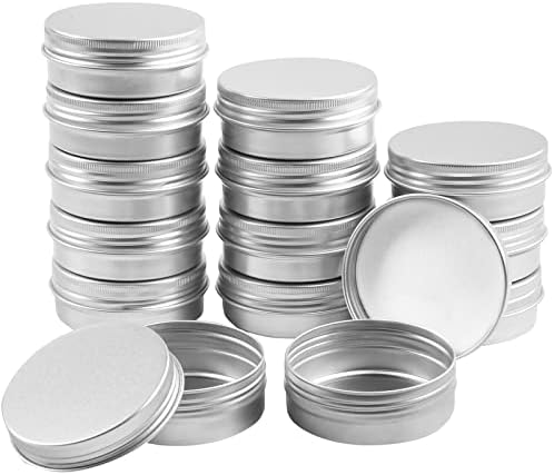TUZAZO 24Pack Aluminum Tins, 2 Oz Metal Container with Lids and Labels