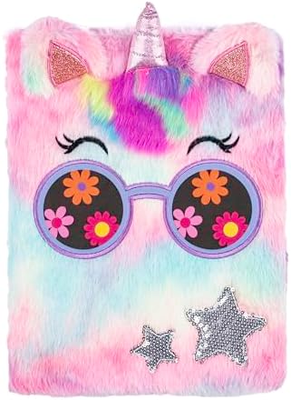 VOTUM Fuzzy Sketch Book: Personalized Artist Sketchbook: Sketching, Drawing and Creative Doodling. Notebook and Sketchbook to Draw and Journal (Unicorn)