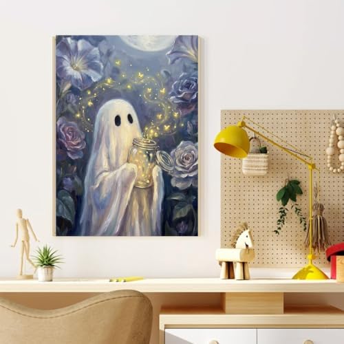 Halloween Paint by Numbers Kit for Adults, Halloween Ghost, 16x20 inch