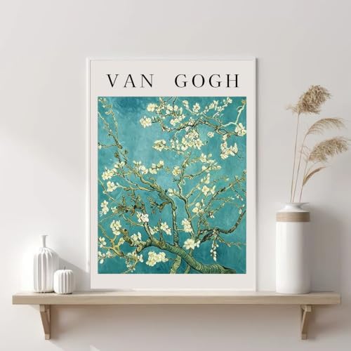 VeGuude Diamond Art Kits for Adults, Full Drill Van Gogh Almond Blossom Diamond Painting Kits for Beginners, DIY Full Rhinestone 5D Diamond dots (Gemstone Craft), Home Wall Decoration (12x16 inch)