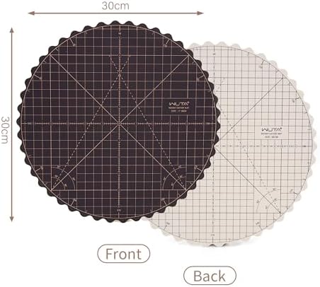 WUTA Circle Cutting Mat 12-inch Round Self Healing Mat Quilting Double-Sided Color for Cutting,Quilting, Sewing, Dressmaking & Crafts