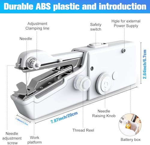 Handheld Sewing Machine - Portable Mini Sewing Machine with Accessories Kit for Sewing Clothes for Beginners DIY