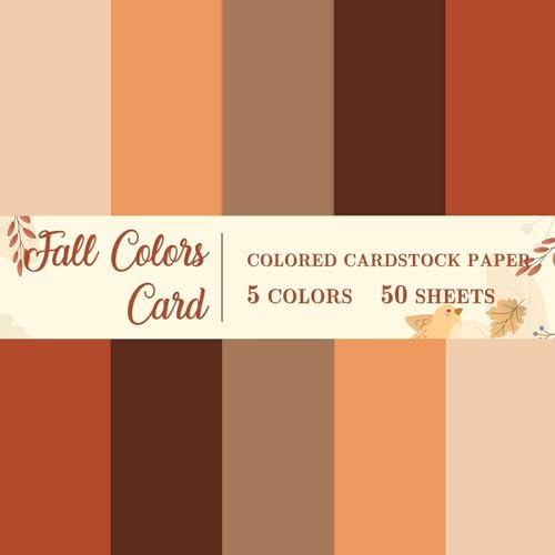 Whaline 50 Sheet 8.5 x 11 Inch Fall Card Stock Thick Paper Cards Terracotta Autumn Thanksgiving Scrapbook Paper for Prints DIY Arts Crafts School Office Home Supplies, 65 LB