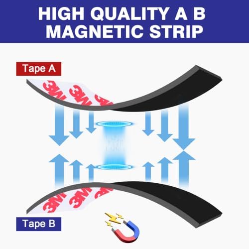 30 Pack Magnetic Tape Strips with Adhesive Backing (3" x 1")