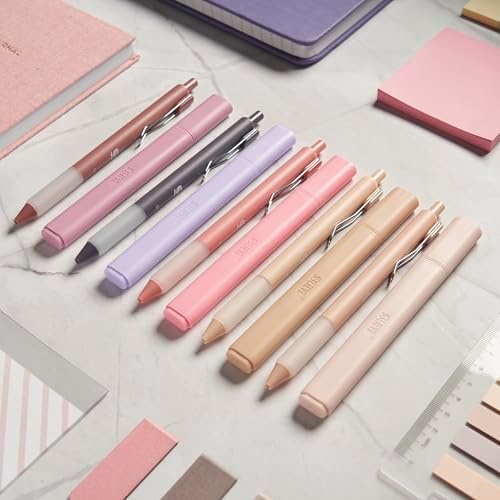 BLIEVE - Aesthetic Highlighters and Gel Pens With Soft Ink and Chisel Tip, Bible Highlighters and Pens No Bleed, Dry Fast Easy to Hold, for Bible Journaling Planner School Supplies (MORANDI)