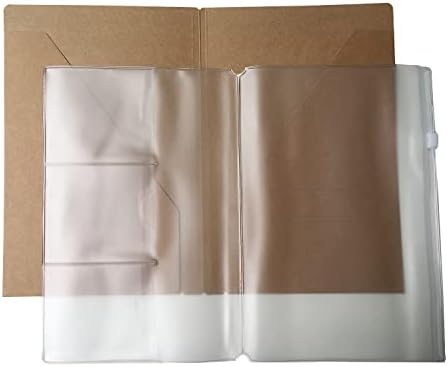 Wanderings Clear Zipper Case and Kraft Card Holder for Refillable Travel Journals - 5.25" x 8.25" (13 x 21cm) - A5 Size