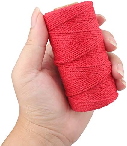 jijAcraft Red Twine String, 328 Feet Valentine's Day Bakers Twine String, 2MM Heavy Duty Packing String for Valentine's Day DIY Crafts, Present Decoration, Gift Wrapping, Craft Wrapping