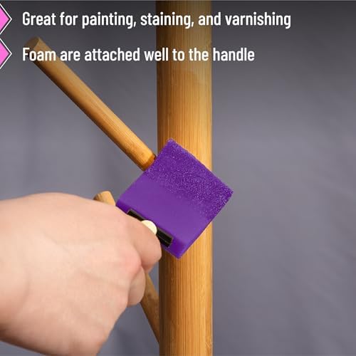 Bates- Foam Paint Brushes, 2", 16 Pack, Violet Sponge Brushes for Painting, Staining