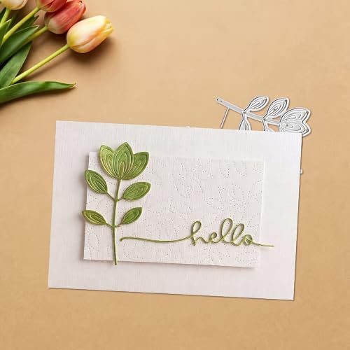 Lapoo Words Cutting Die for Scrapbooking - Durable, Cut Stencils for DIY Scrapbook Photo Album Decorative Paper Card, Card Making Supplies Party Wedding Decorations (Hello 3.3 x 2.3 in)