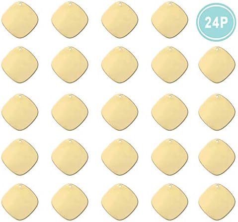 ImpressArt - Premium Metal Stamping Blanks for Metal Stamping and Jewelry Making (24 Pack) (3/4" Round Square, Brass)
