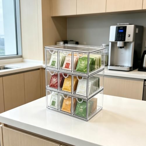 Prsildan Craft Art Supply Organizer Stackable Storage Drawer with 9 Drawers