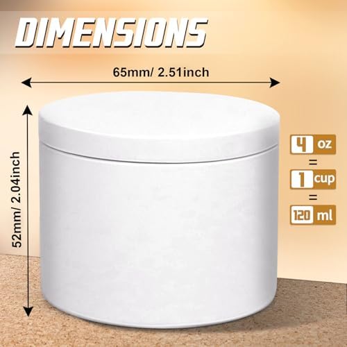 24-Pack 4oz Candle Tins with Lids, Metal Candle Jars for Candle Making, Empty Containers Vessels Bulk for Small Business & Beginners DIY Storage -White