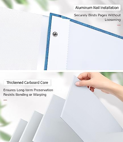 Artfeel Photo Album Self Adhesive Scrapbook Album for 3x5 4x6 5x7 8x10 Pictures,120 Pages Linen Cover with Display Window DIY Photo Book,Ideal Gifts for Family Travel Wedding Baby