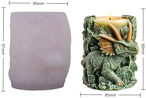 Large Dragon Animal Cylinder Molds Silicone Wave Spiral Candle Mold - Silicone Resin Casting Molds for Candle & Resin & Soap Craft Supplies