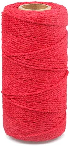 jijAcraft Red Twine String, 328 Feet Valentine's Day Bakers Twine String, 2MM Heavy Duty Packing String for Valentine's Day DIY Crafts, Present Decoration, Gift Wrapping, Craft Wrapping