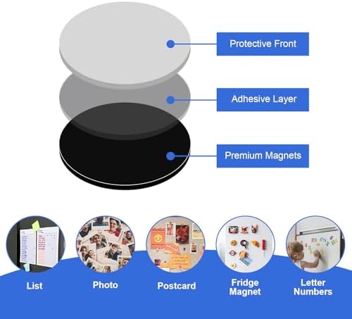 Towjug Adhesive Magnets for Crafts 1.2" x 0.08", 240 Sticky Magnetic Dots